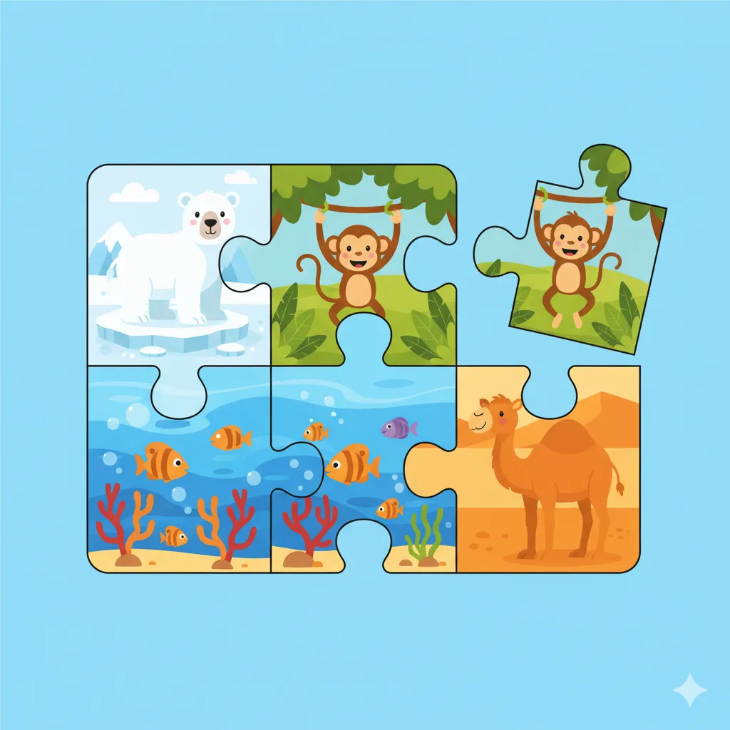 Juego de hábitats de animales