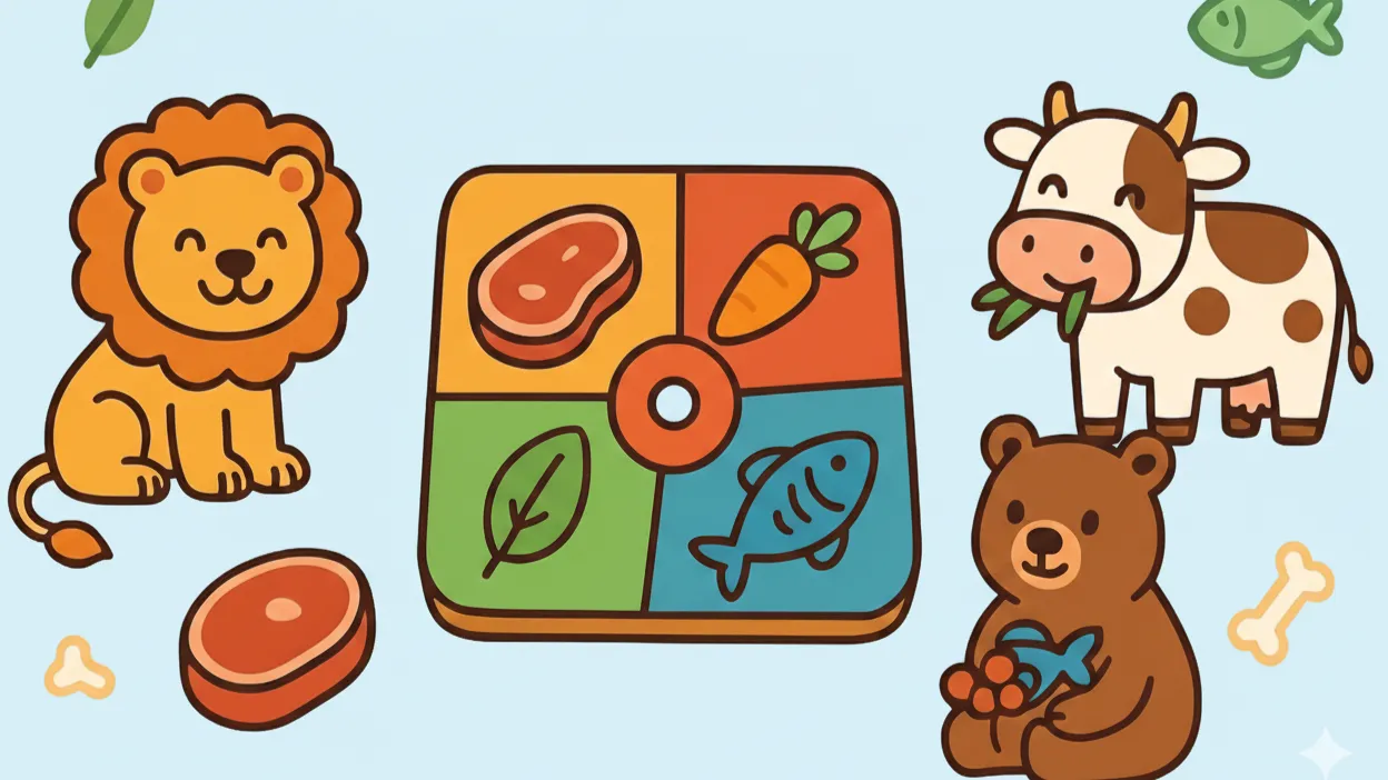 Juego de tipos de alimentación animal